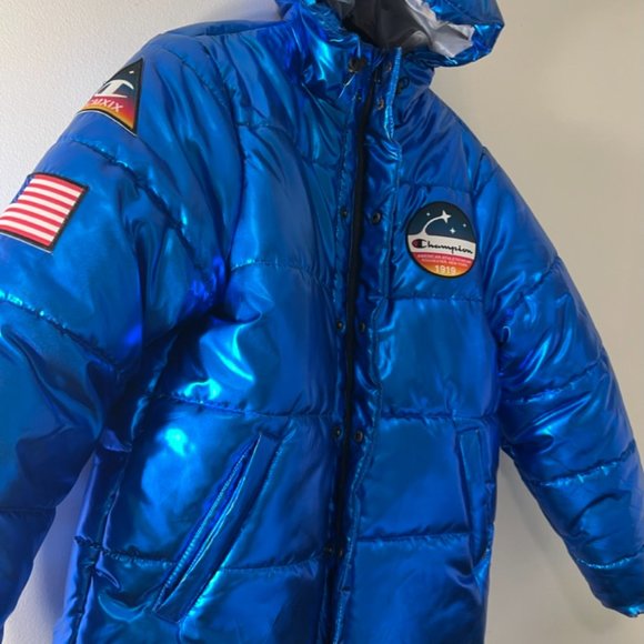 CHAMPION NASA Insignia  Jacket  Metallic Teal - Picture 1 of 11